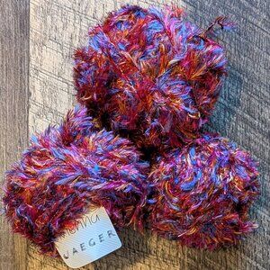 Vienna Jaeger Yarn Lot Red Tinsel Viscose Polyester